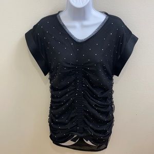 CHANEL La Pausa Black Silk Mesh Top 40
